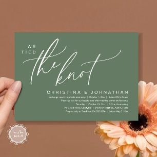Invitation Nous Avons Lié Le Dîner Romantique Mariage Elopeme