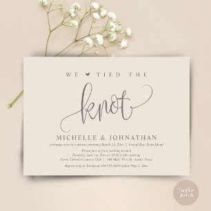 Invitation Nous Avons Lié Le Knot, Mariage Elopement Party In