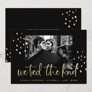 Invitation Nous avons lié le Mariage de script Knot Gold