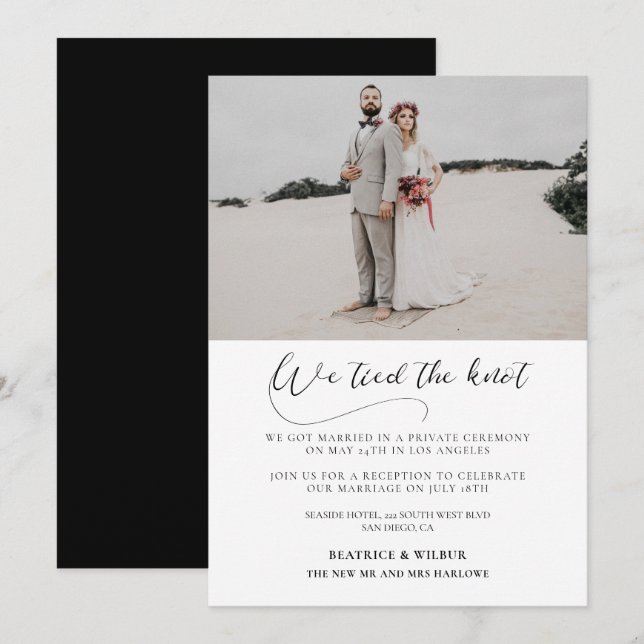 Invitation Nous avons lié le noeud Elegant calligraphie faire (Devant / Derrière)