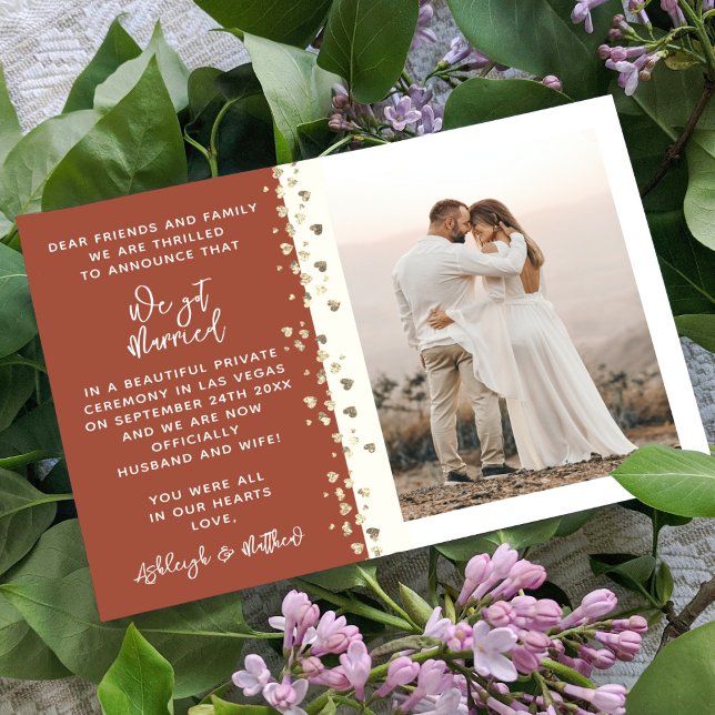 Invitation Nous Avons Marié Parties scintillant Coeur Photo A (Créateur téléchargé)
