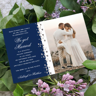 Invitation Nous Avons Marié Parties scintillant Coeur Photo B