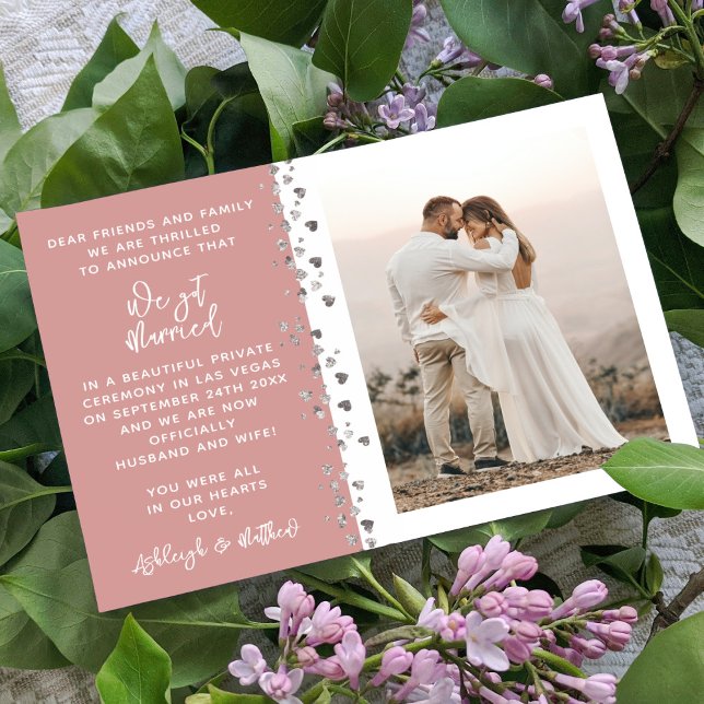 Invitation Nous avons marié Parties scintillant Coeur Photo D (Créateur téléchargé)