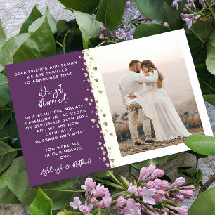 Invitation Nous Avons Marié Parties scintillant Coeur Photo E