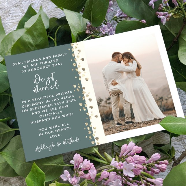 Invitation Nous Avons Marié Parties scintillant Coeur Photo P (Créateur téléchargé)