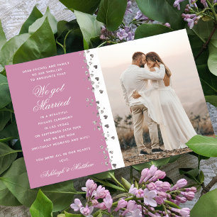 Invitation Nous Avons Marié Parties scintillant Coeur Photo R