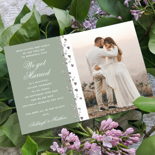 Invitation Nous Avons Marié Parties scintillant Coeur Photo V