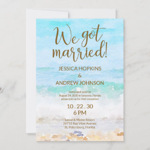 Invitation Nous Avons Married Beach Watercolor Réception