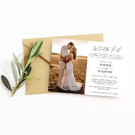 Invitation Nous avons noué le nœud 1 Photo de mariage vertica