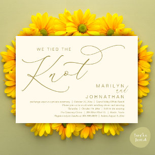 Invitation Nous avons noué le nœud, dîner de mariage en fuite