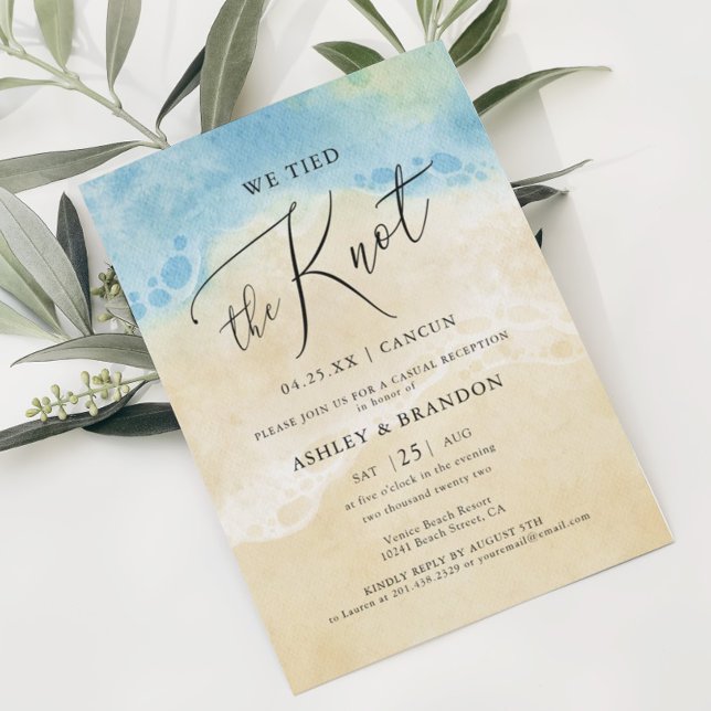 Invitation Nous avons noué le nœud Elopement de plage (Créateur téléchargé)