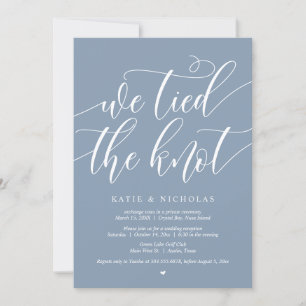 Invitation Nous avons noué le noeud, Mariage Elopement Party