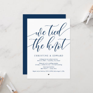 Invitation Nous avons noué le nœud, Mariage Fuite Party
