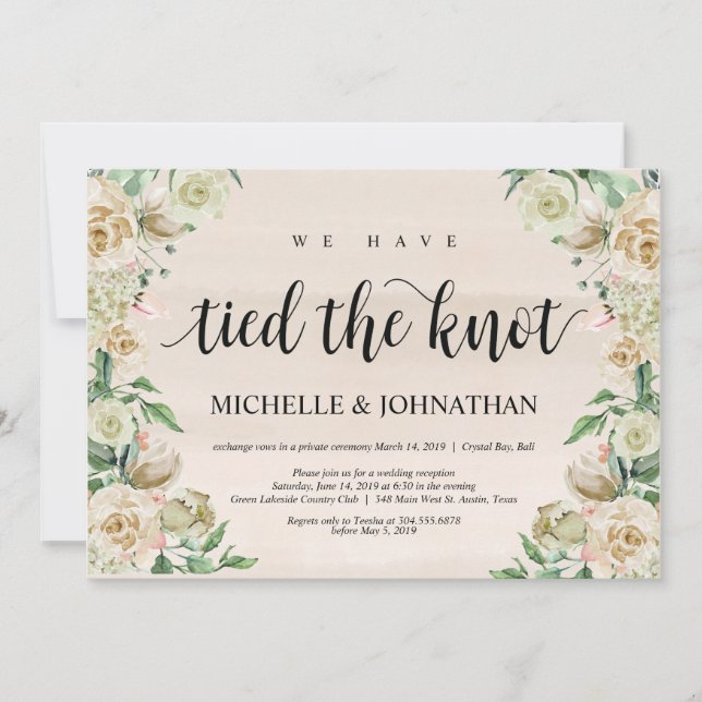 Invitation Nous avons noué le nœud, Réception de fuite sur in (Devant)