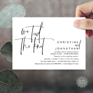 Invitation Nous avons noué le nœud, Réception de mariage mode