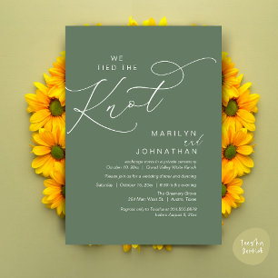 Invitation Nous avons noué, Mariage Elopement Dinner Party