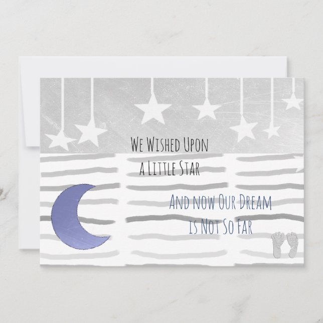 Invitation Nous avons souhaité le Baby shower d'un garçon éto (Devant)