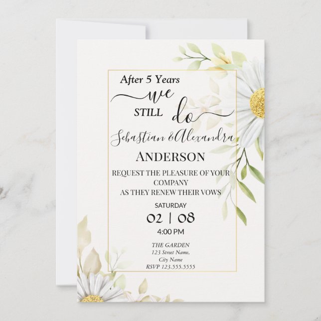 Invitation Nous continuons à faire Renouveler le Mariage Vows (Devant)