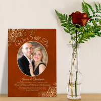 Nous Continuons À Rust Orange & Gold Mariage Vow R