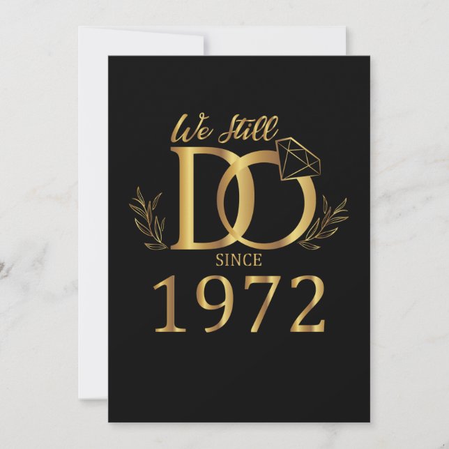 Invitation Nous continuons depuis 1972 Mariage Anniversaire d (Devant)