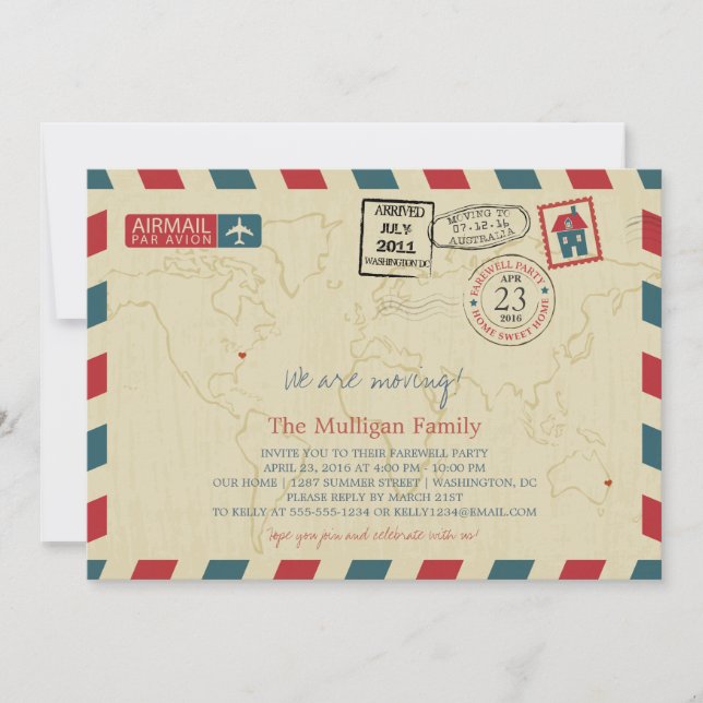 Invitation Nous Déplaçons Des Aéronefs | Farewell Party (Devant)