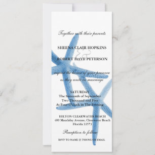 Invitation Nous deux   Ocean Love Starfish Mariage