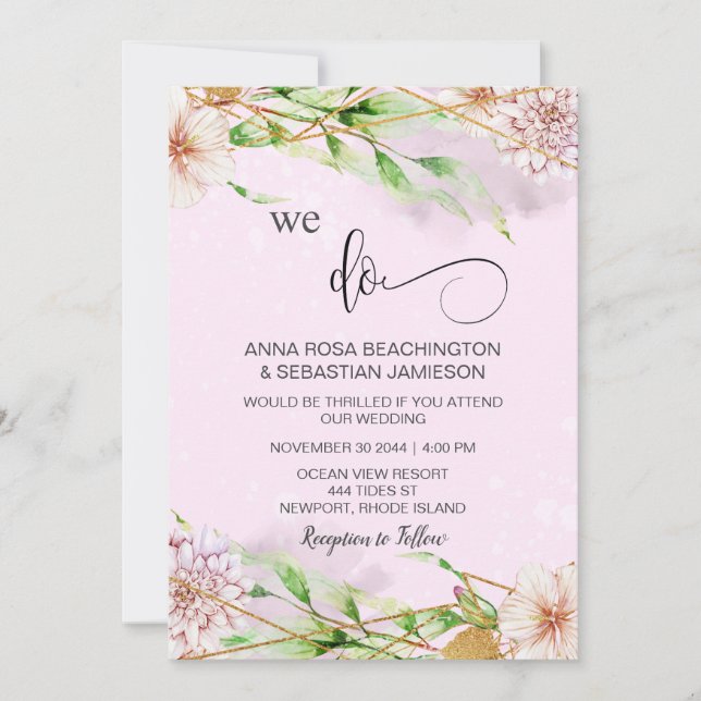 Invitation *~* NOUS EFFECTUONS RSVP Floral Geometry AR15 QR M (Devant)
