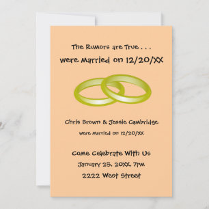 Invitation Nous Eloped! après l'invitation de mariage