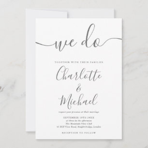 Invitation Nous Faisons Gris Et Blanc Signature Script Mariag