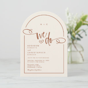 Invitation Nous Faisons Heart Terracotta Modern Script Mariag