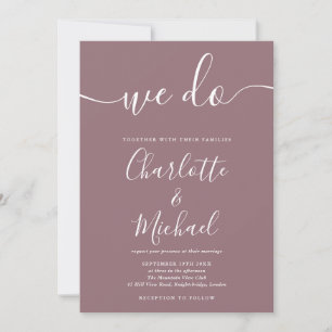 Invitation Nous faisons la signature de mariage Mauve Script