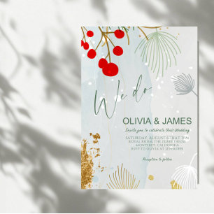 Invitation Nous faisons le mariage de Noël - Élégante fête d'