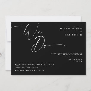 Invitation Nous faisons le Mariage noir et blanc