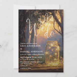 Invitation Nous faisons Mariage de Jar Mason de Forêt Enchant