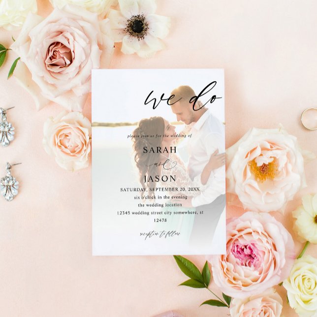 Invitation Nous faisons Photo Calligraphy Mariage (Créateur téléchargé)