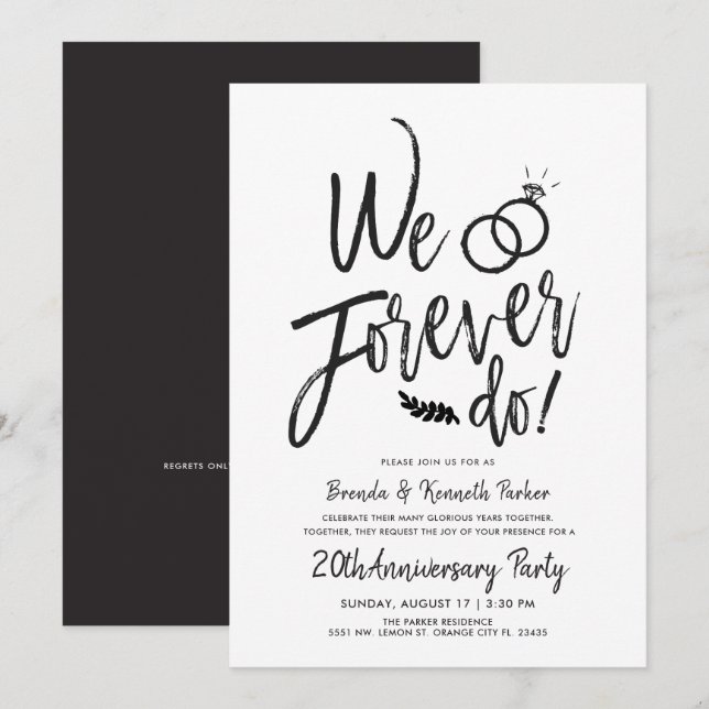 Invitation Nous faisons pour toujours l'anniversaire | Texte  (Devant / Derrière)