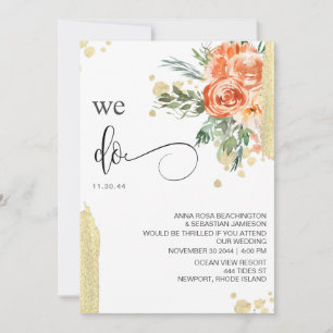 Invitation *~* NOUS FAISONS Rose Rose Floral RSVP AR15 QR MAR
