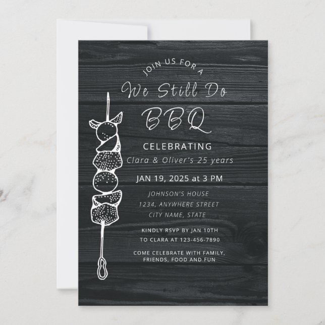 Invitation Nous faisons toujours BBQ jardin fête mariage anni (Devant)
