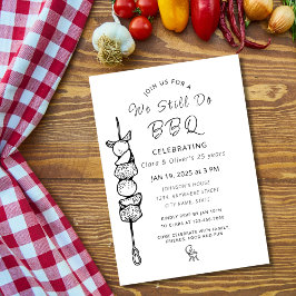 Invitation Nous faisons toujours BBQ jardin fête mariage anni