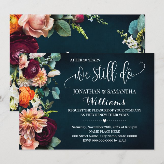 Invitation Nous faisons toujours l'anniversaire de mariage Na (Devant / Derrière)