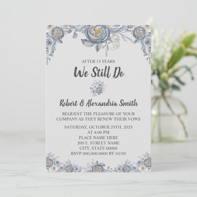 Invitation Nous Faisons Toujours Mariage Anniversaire Renouve (Debout devant)