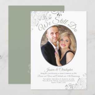 Invitation Nous Faisons Toujours Sage Green & White Mariage V