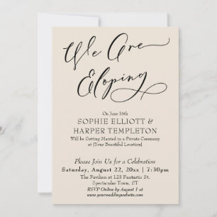 Invitation Nous Faisons une Fuite Amoureuse, Simple Élégante 