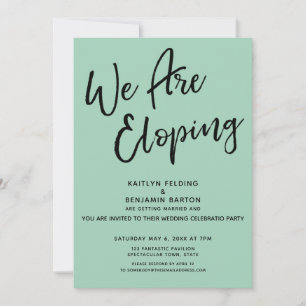 Invitation Nous Fuyons en Vert Fête de Mariage Décontractée A