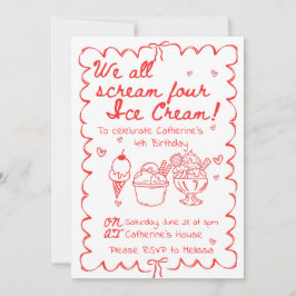 Invitation Nous hurlons tous Four Ice Cream Anniversaire Invi