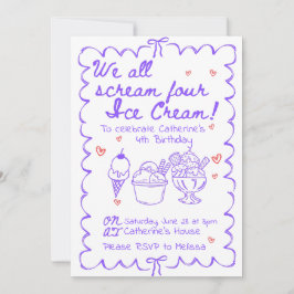 Invitation Nous hurlons tous Four Ice Cream Anniversaire Invi