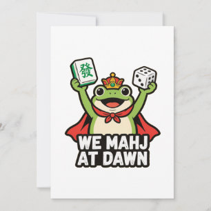 Invitation Nous jouons à Mahjong en bas Amphibien grenouille 