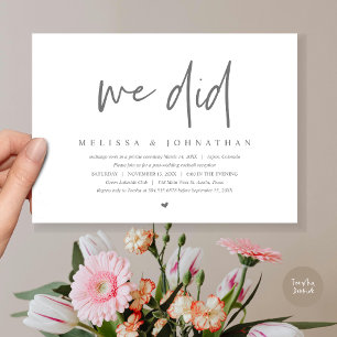Invitation Nous l'avons fait, Mariage en fuite, Fête, Moderne