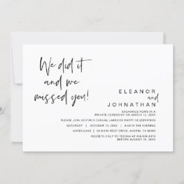 Invitation Nous l'avons fait, vous nous avez manqué, Fête de 