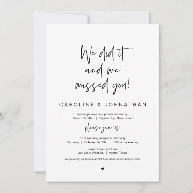 Invitation Nous l'avons fait, vous nous manquez, Noir, Fugue  (Devant)